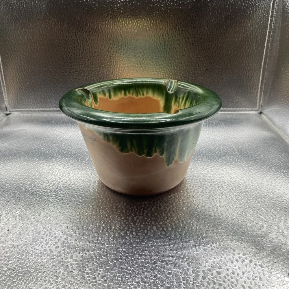 Vintage Santillana del Mar Spain Art Pottery Bowl Handmade Glazed Folk Ceramic